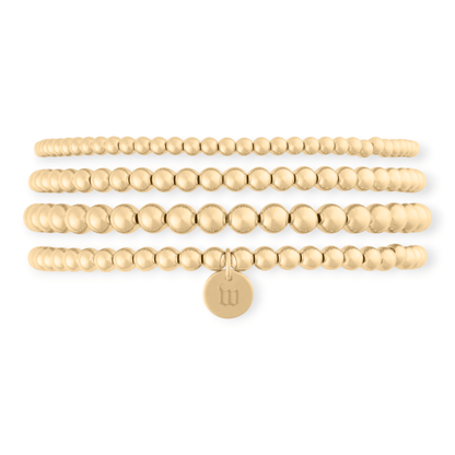 Cuffed by Nano LLC SMALL - 6.5" / w Old English Initial Juno Four Bracelet Stack
