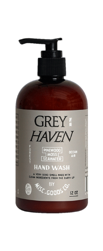 Hand wash bottle with pump labeled &