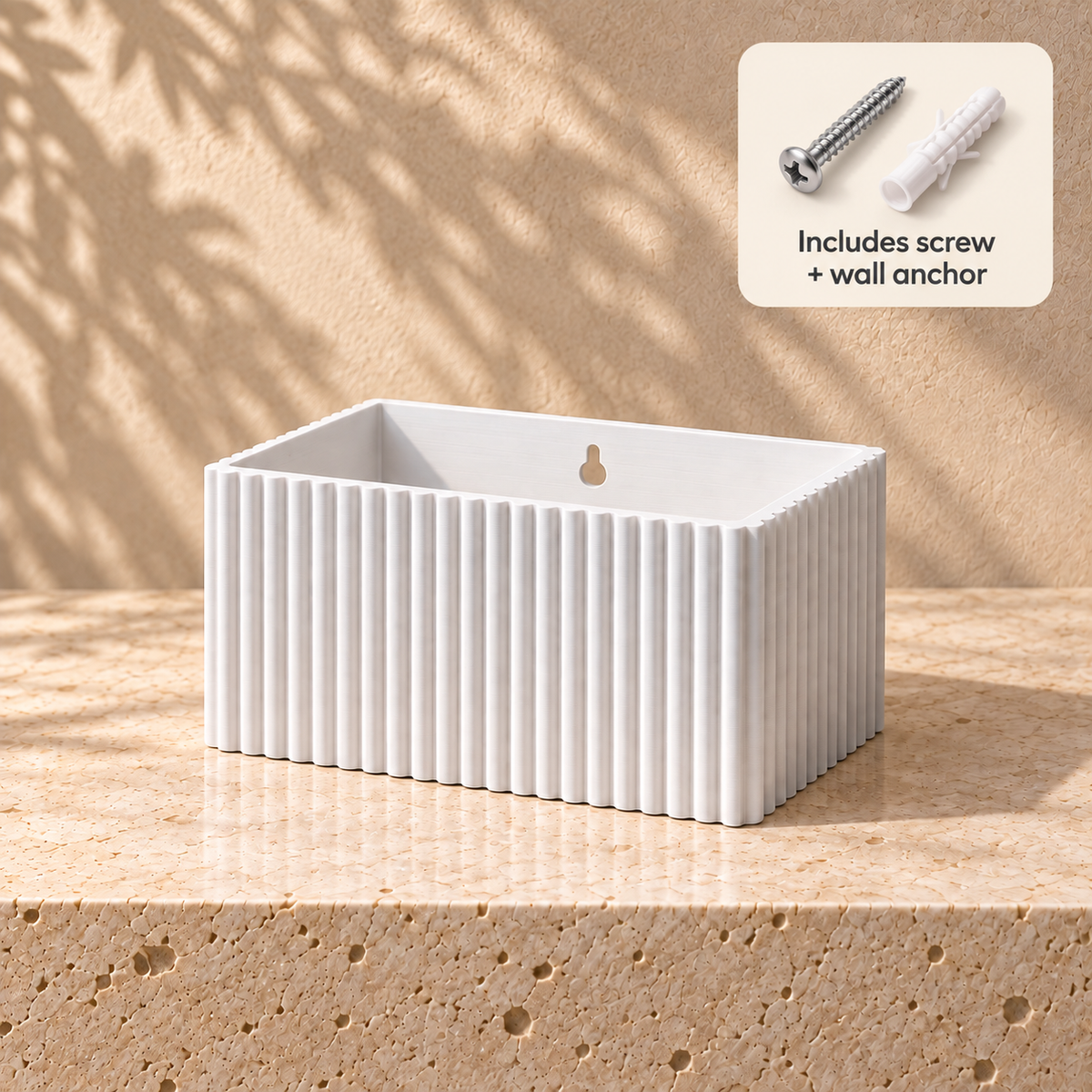 Ribbed Wall Planter, Rectangle