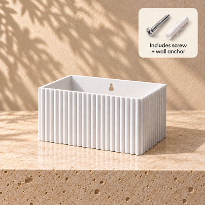 Ribbed Wall Planter, Rectangle