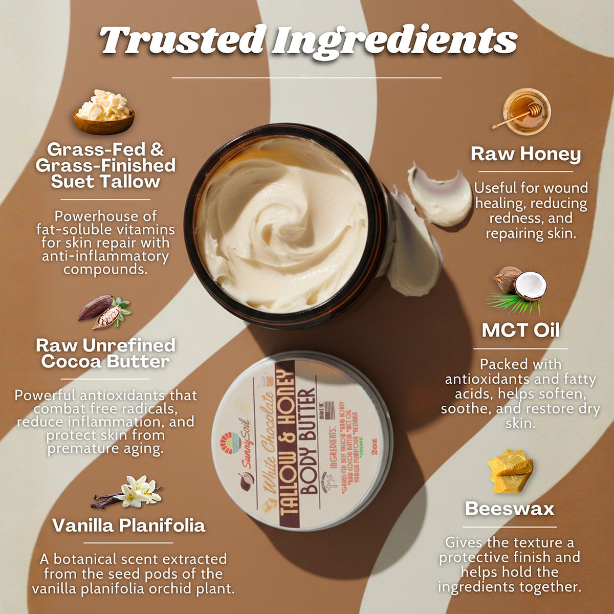 White Chocolate Tallow &amp; Honey Body Butter (2oz)