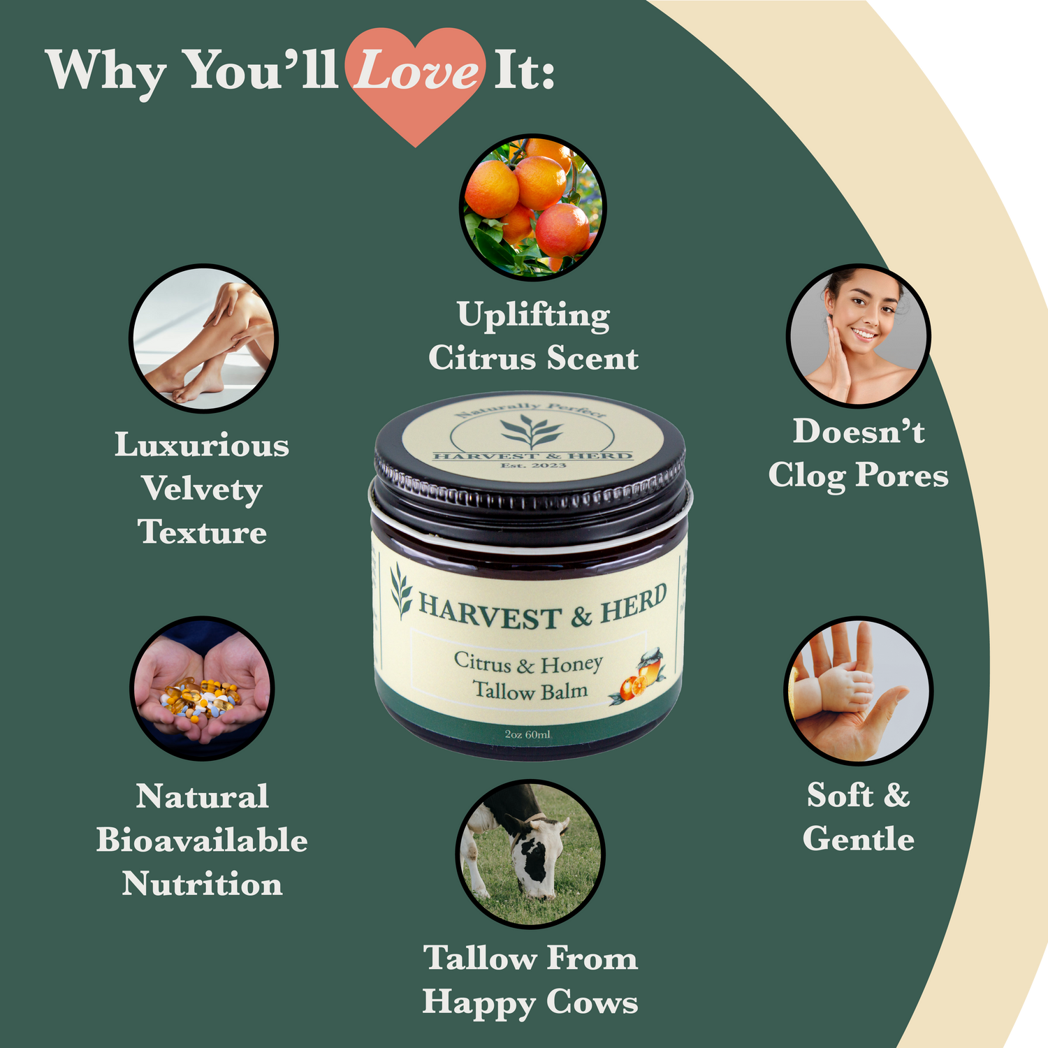 Citrus &amp; Honey Tallow Balm - My American Goods