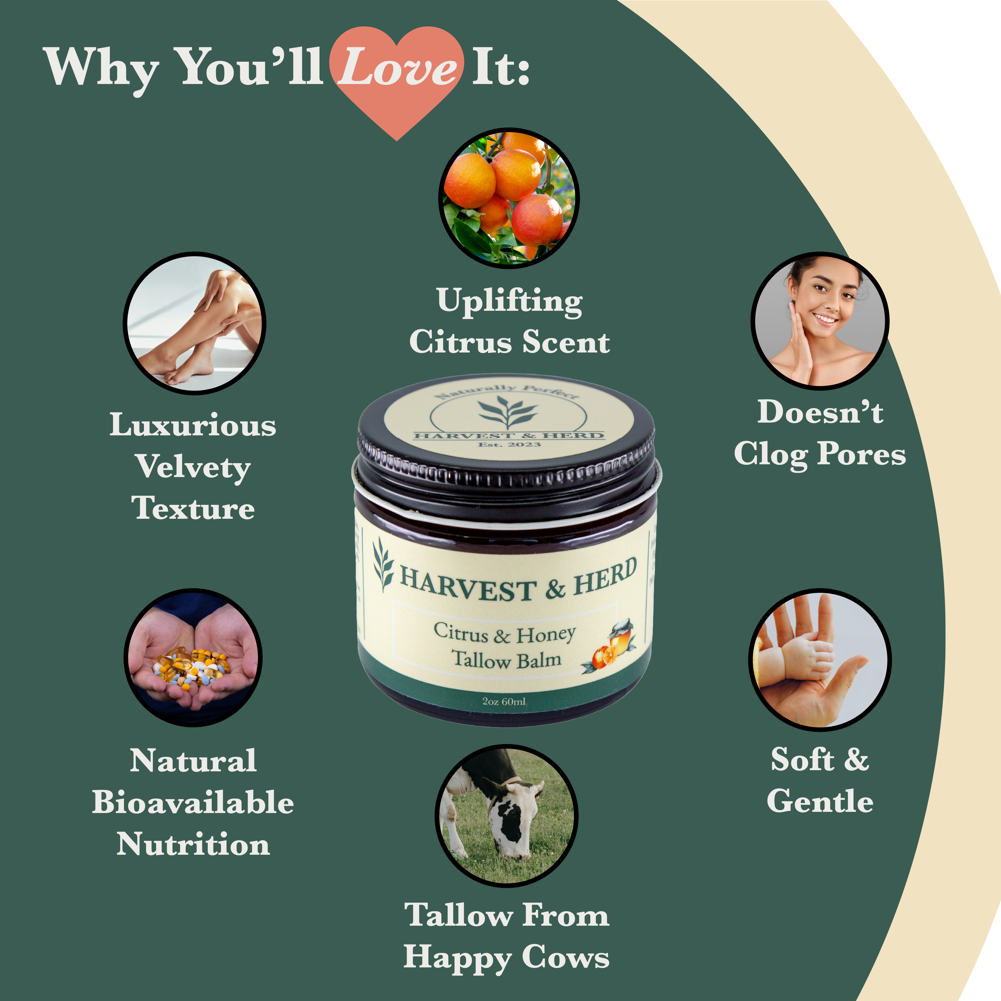 Citrus &amp; Honey Tallow Balm - My American Goods