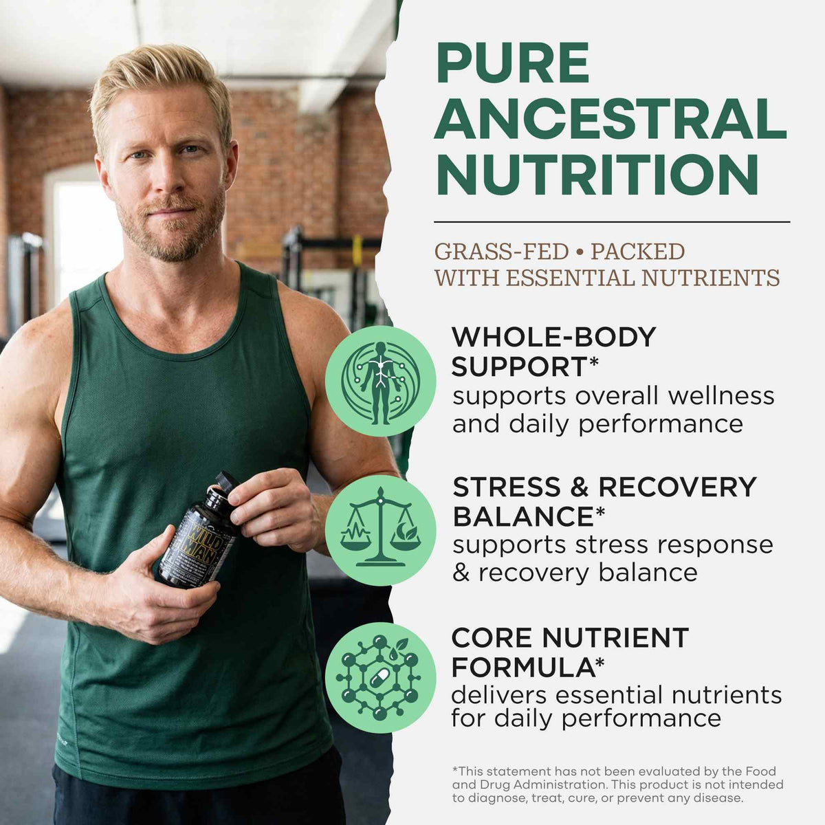 Wild Foods Supplements Wild Man Herbal Stack – Male Hormone Balance &amp; Performance