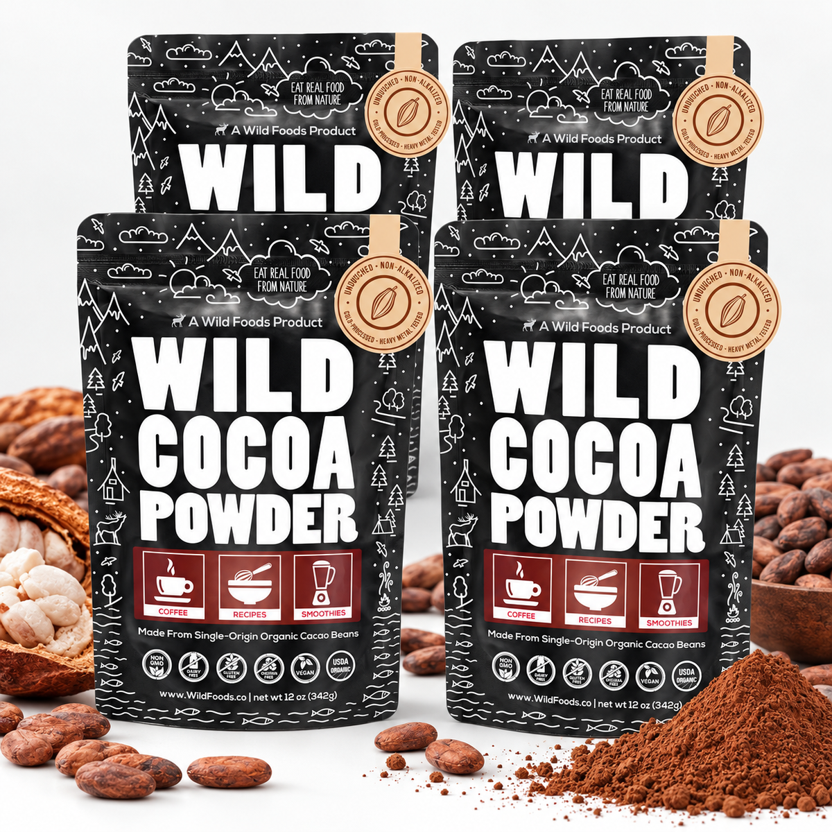 Cocoa Powder, 57 servings - Single-Origin Antioxidant