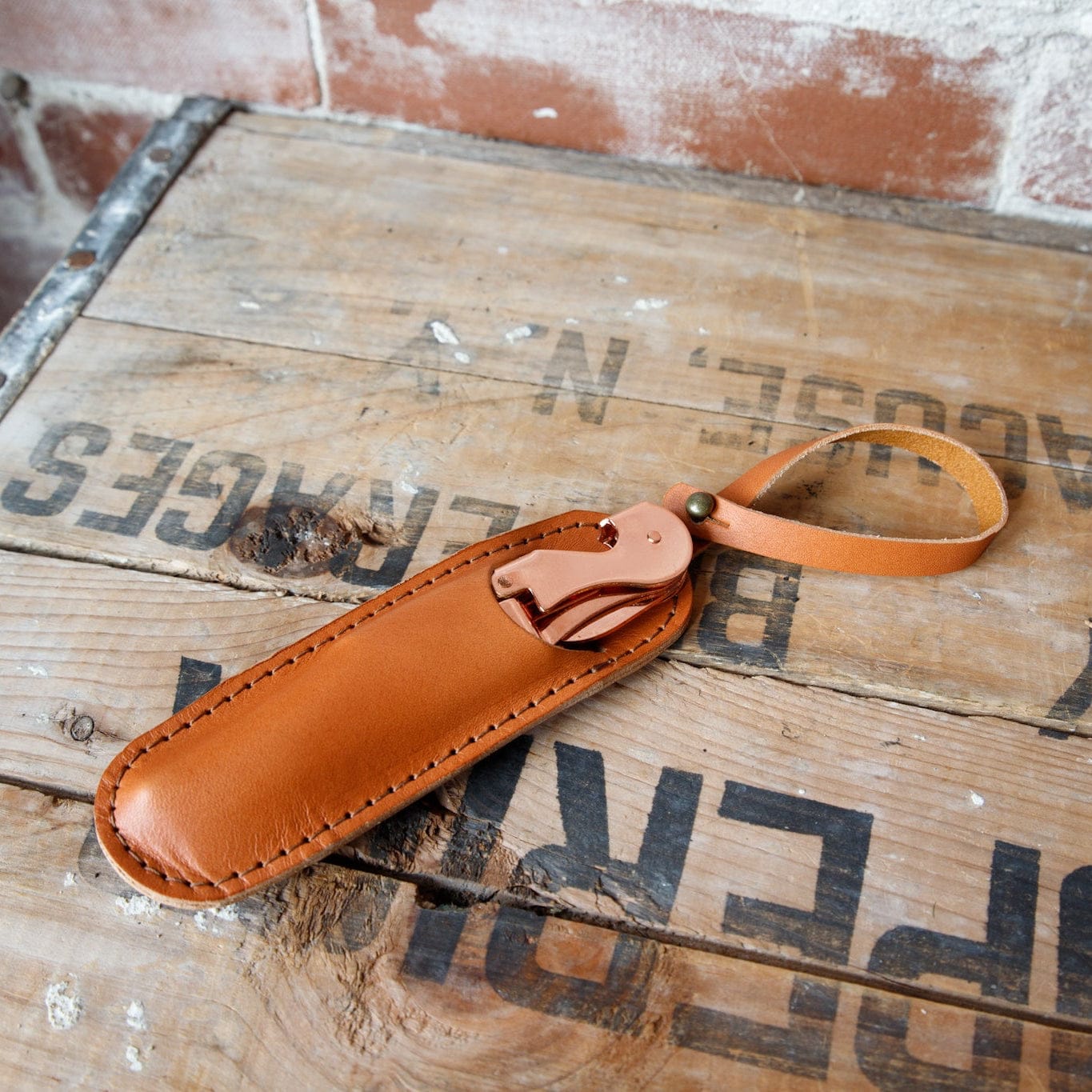 The Local Branch Wine Key Copper / Mahogany Wine Key with Leather Holster - USA Made