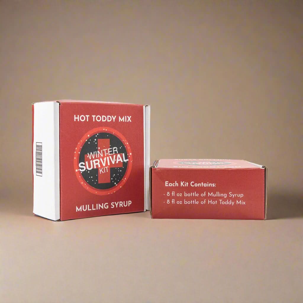 Wood Stove Kitchen Cocktail and Drink Mixers Winter Survival Kit - One Each, 8 fl oz Hot Toddy &amp; Mulling Syrup