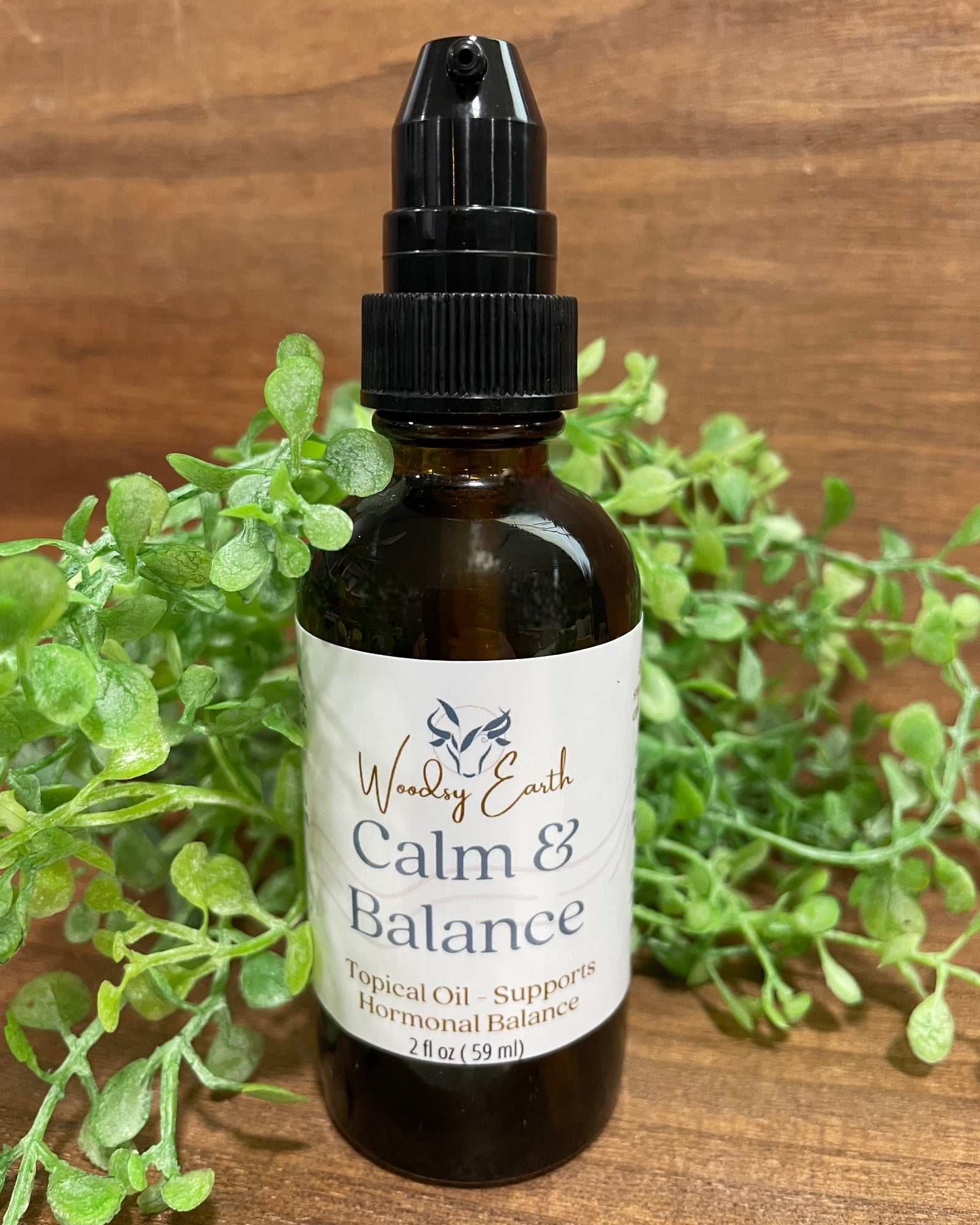 Woodsy Earth Spray Calm &amp; Balance – Natural Hormone Support Oil with Magnesium &amp; Essential Oils