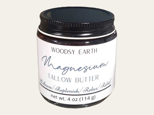 Woodsy Earth Magnesium Body Butter Magnesium Butter with St. John's Wort and Rosemary