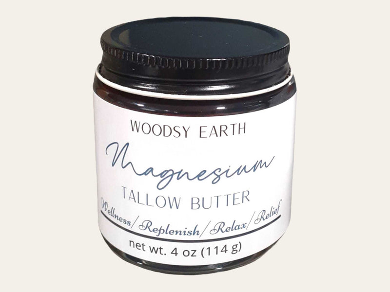 Woodsy Earth Magnesium Body Butter Magnesium Butter with St. John's Wort and Rosemary