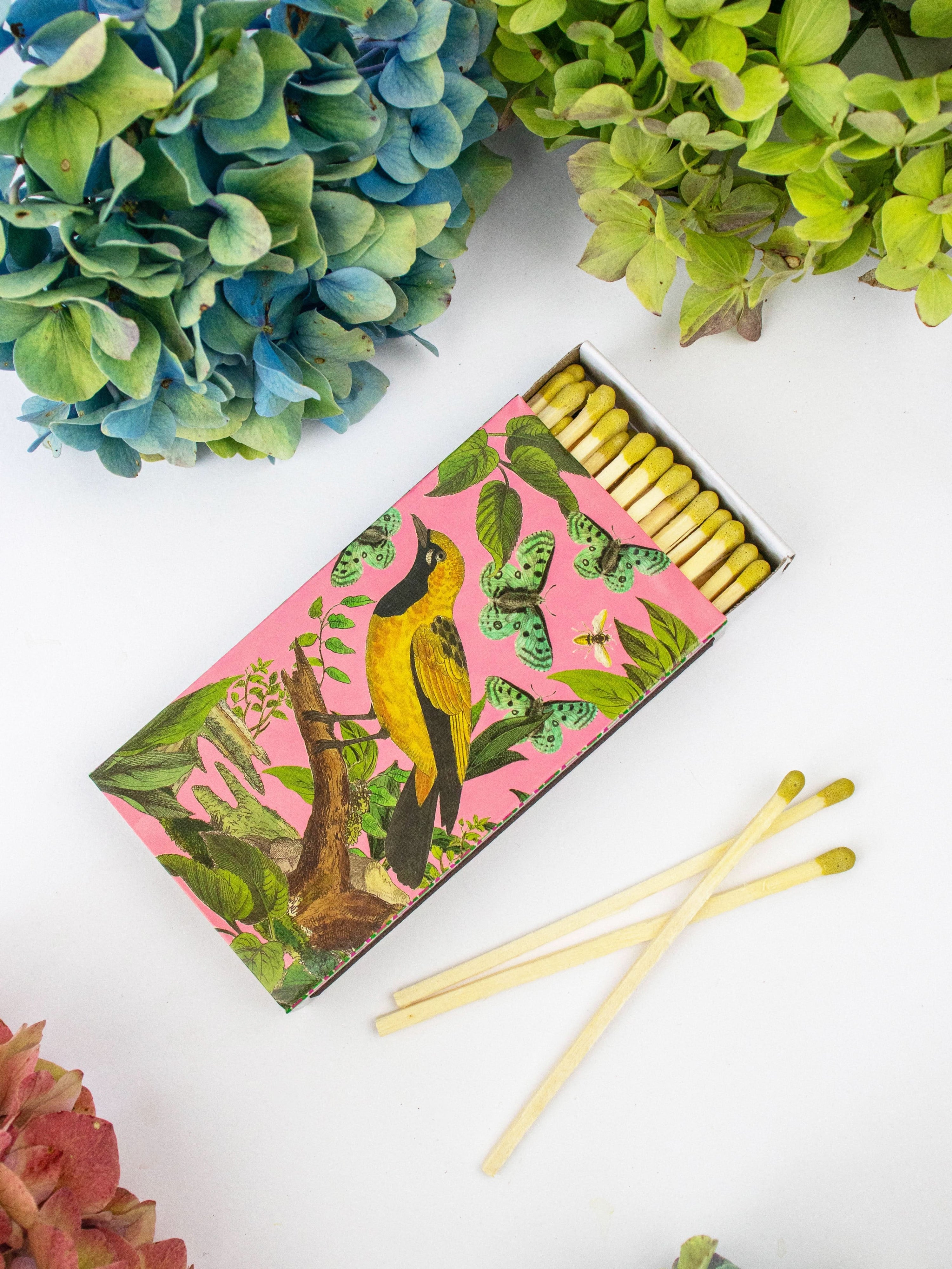 Ash &amp; Rose matches Yellow Bird Opulent Designer Matchbox