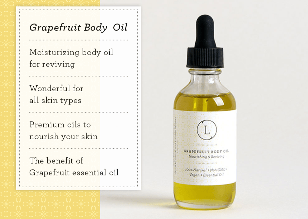 Lizush CREAMS &amp; OILS Moisturizing set with Grapefruit body oil and Body scrub