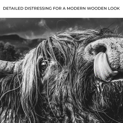 Tailored Canvases Canvas West Highland Cow Monochrome Canvas Wall Art