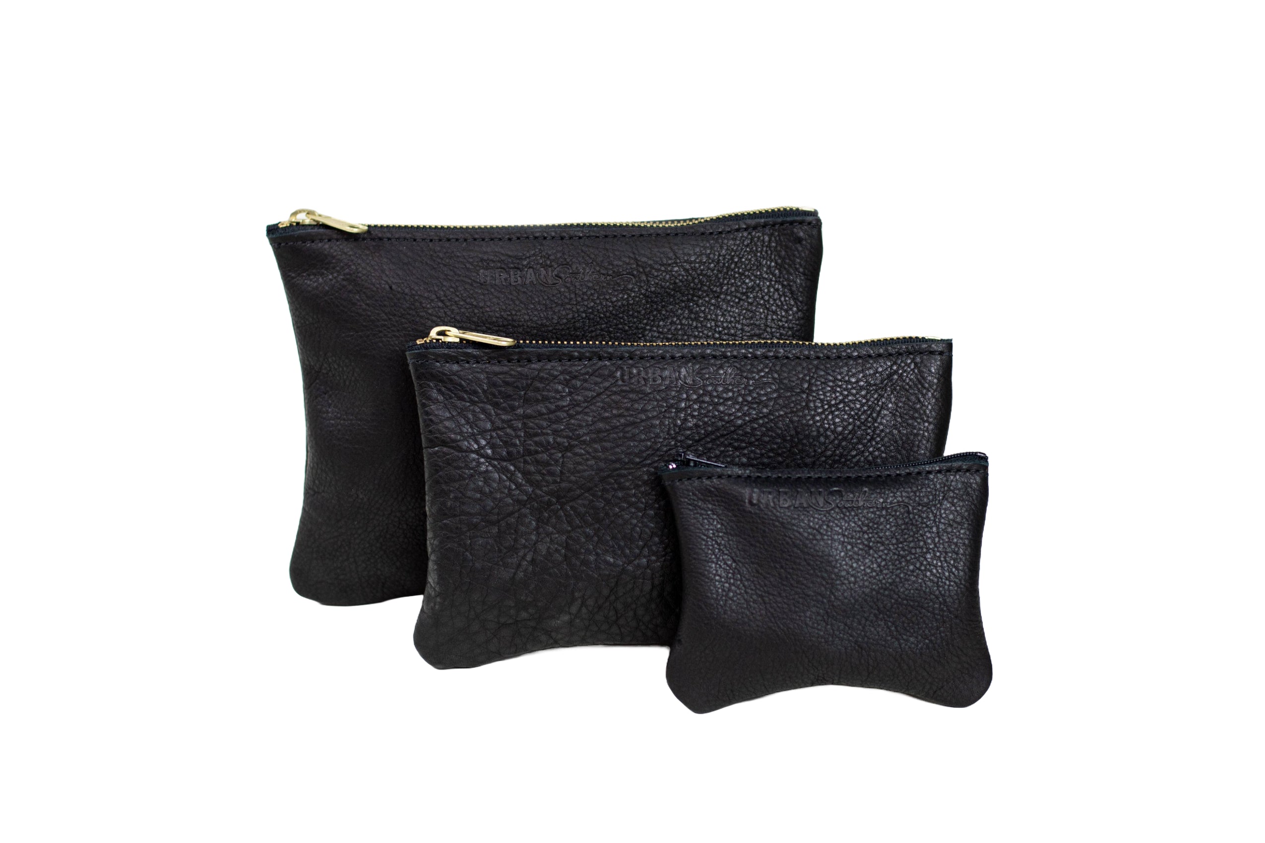 Urban Southern Accessories Black Set (Small &amp; Large) Zipper Pouch