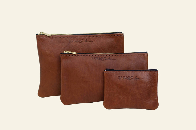 Urban Southern Accessories Cognac- Mini Zipper Pouch