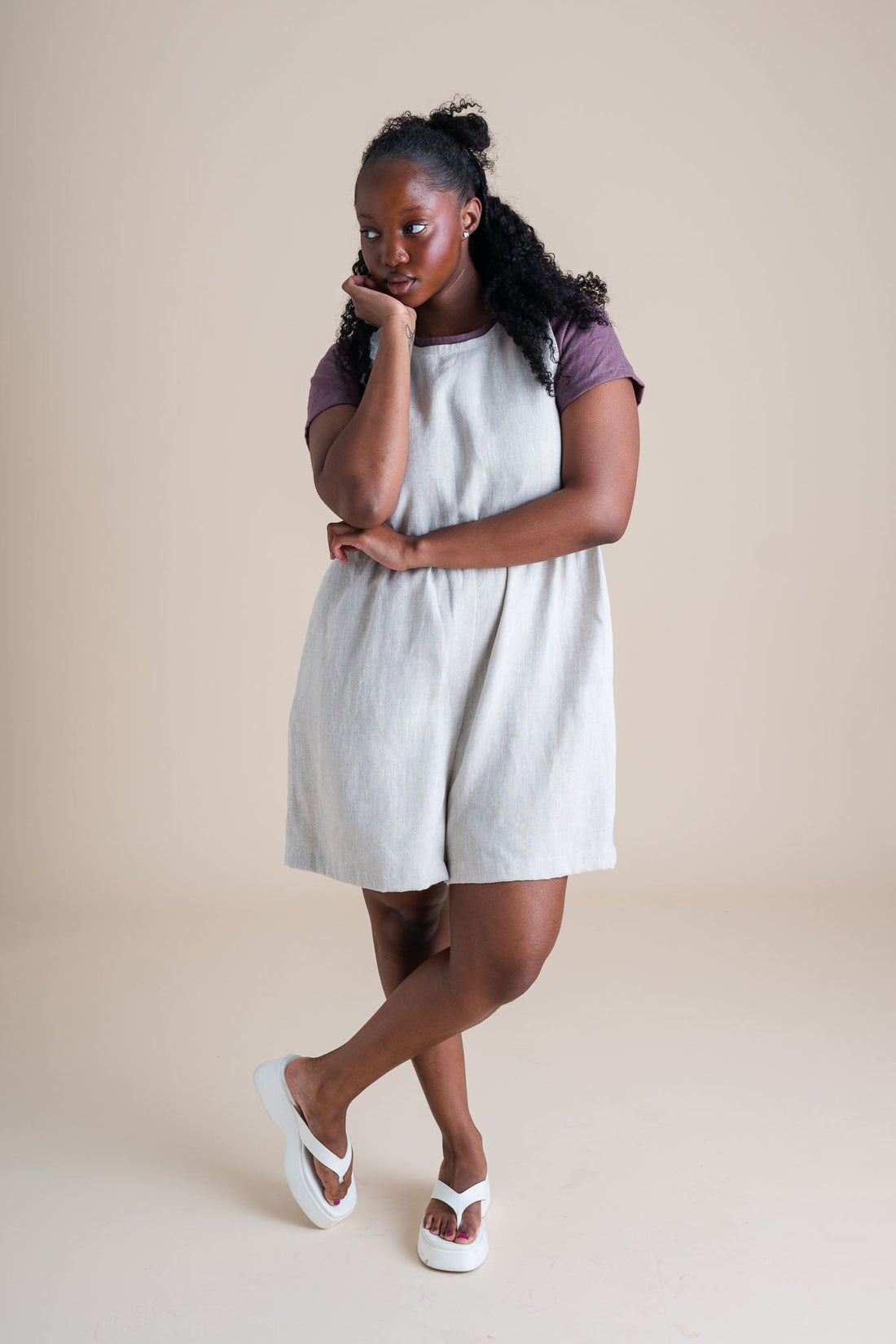 Lisbon Romper in Sand Dollar