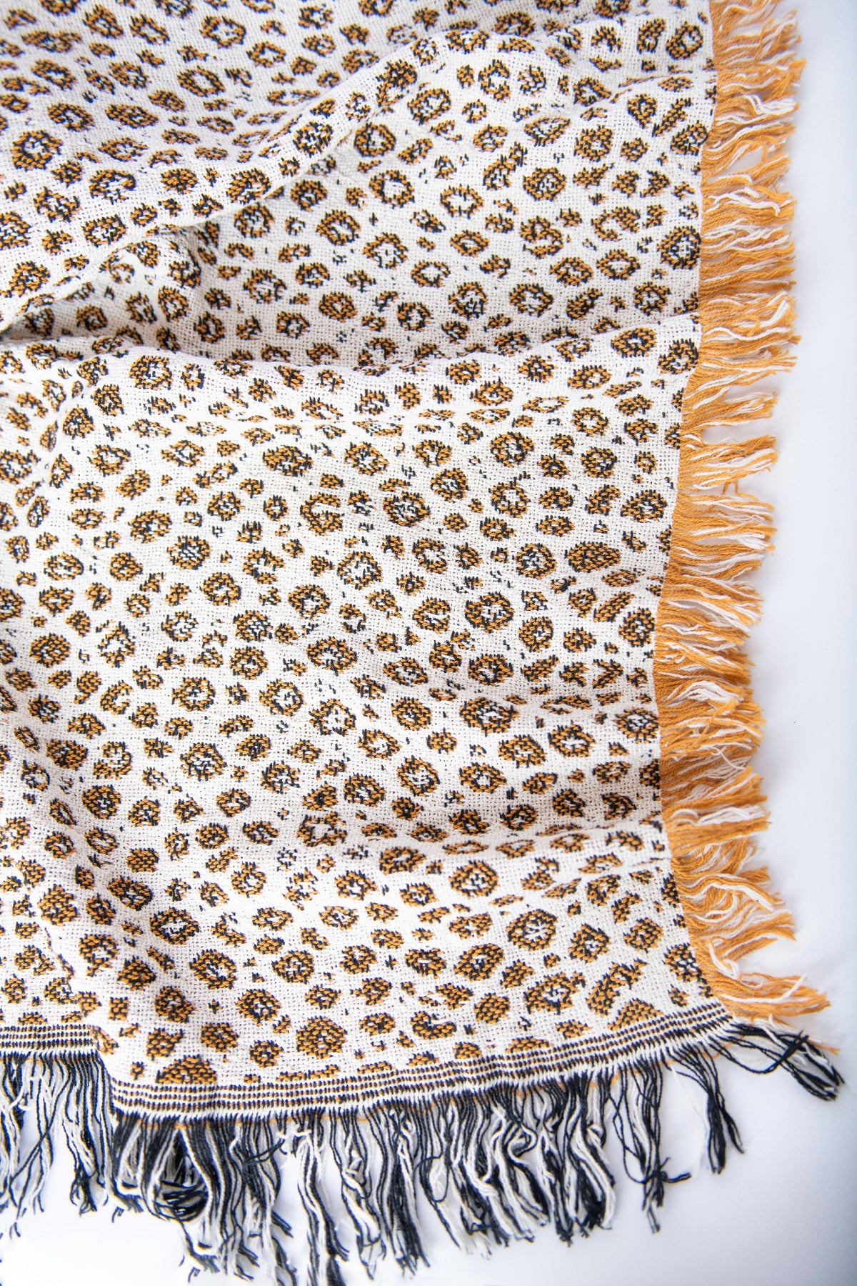 Zola Tawny Leopard Cotton Throw Blanket