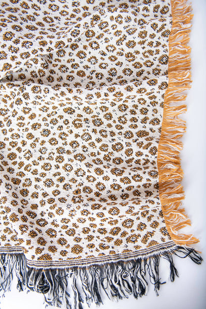 Zola Tawny Leopard Cotton Throw Blanket