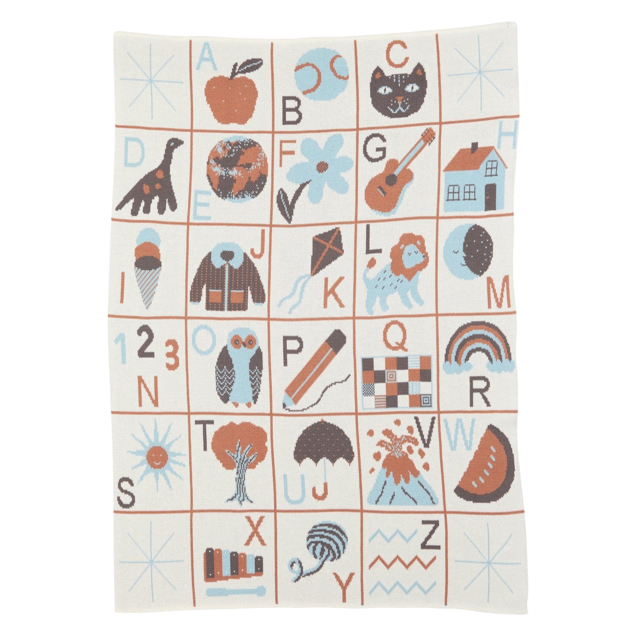Biquette Baby Blanket Icicle in Organic Cotton ABC Baby Blanket
