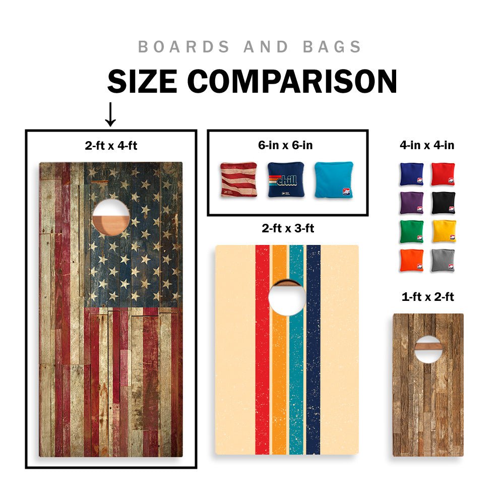 Throwback ACA Classic Wood Triangle Silver Series Cornhole Boards