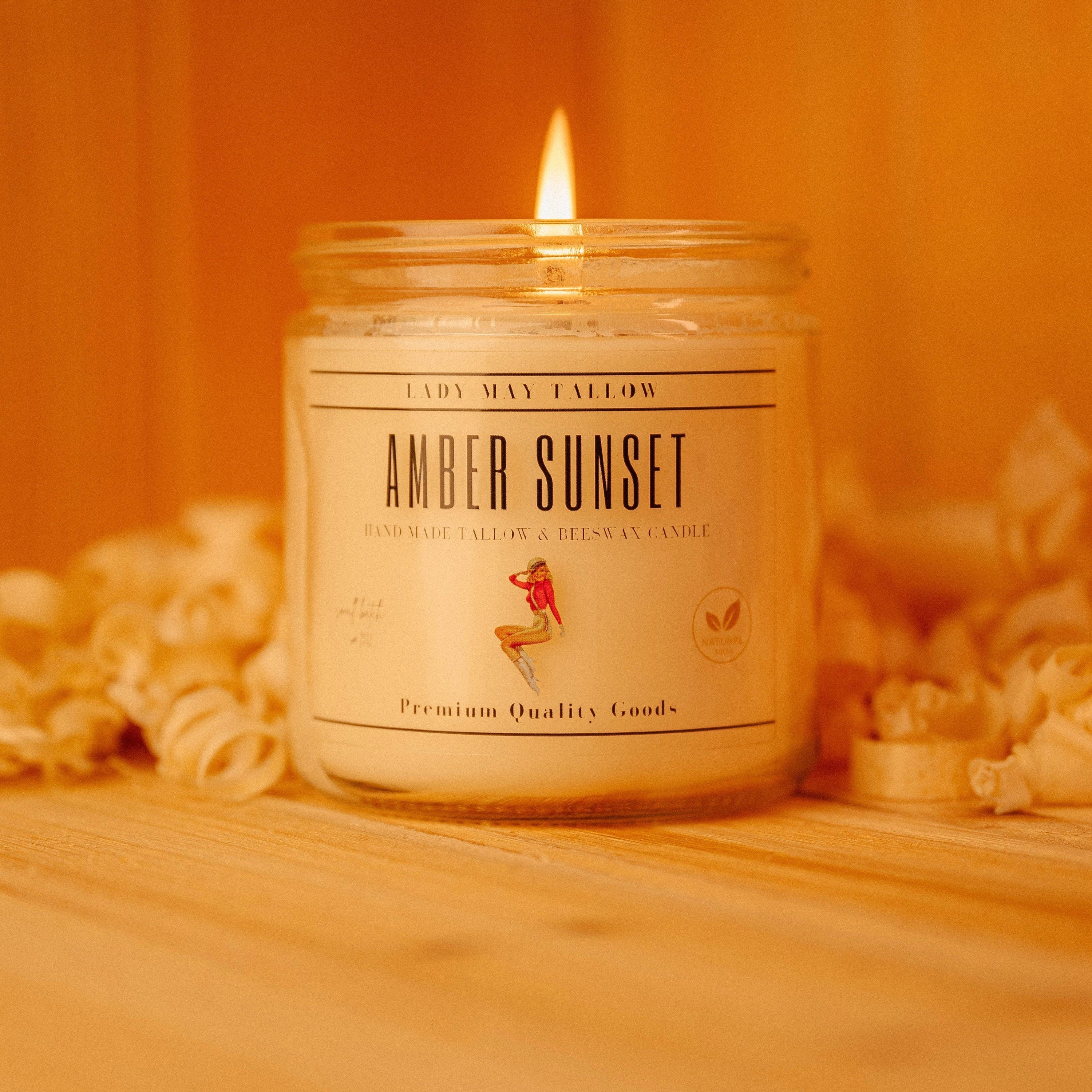 Lady May Tallow Candles Amber Sunset Lady May Seasonal Tallow &amp; Beeswax Candle