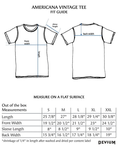 Americana Vintage Tee - Russell Surfboards x Devium - My American Goods