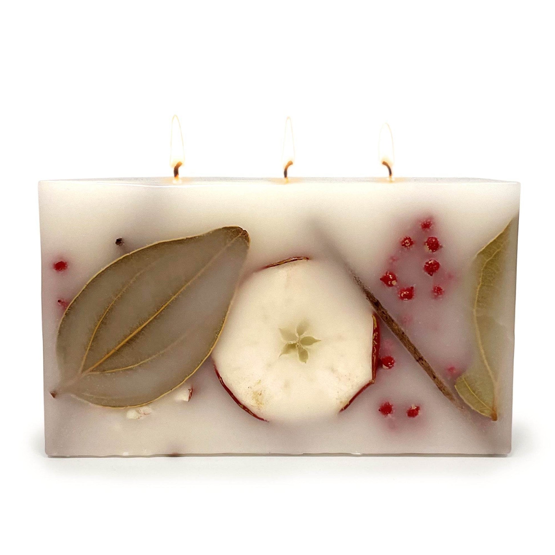 Harvest Cider 3 Wick Brick Botanical Candle - My American Goods