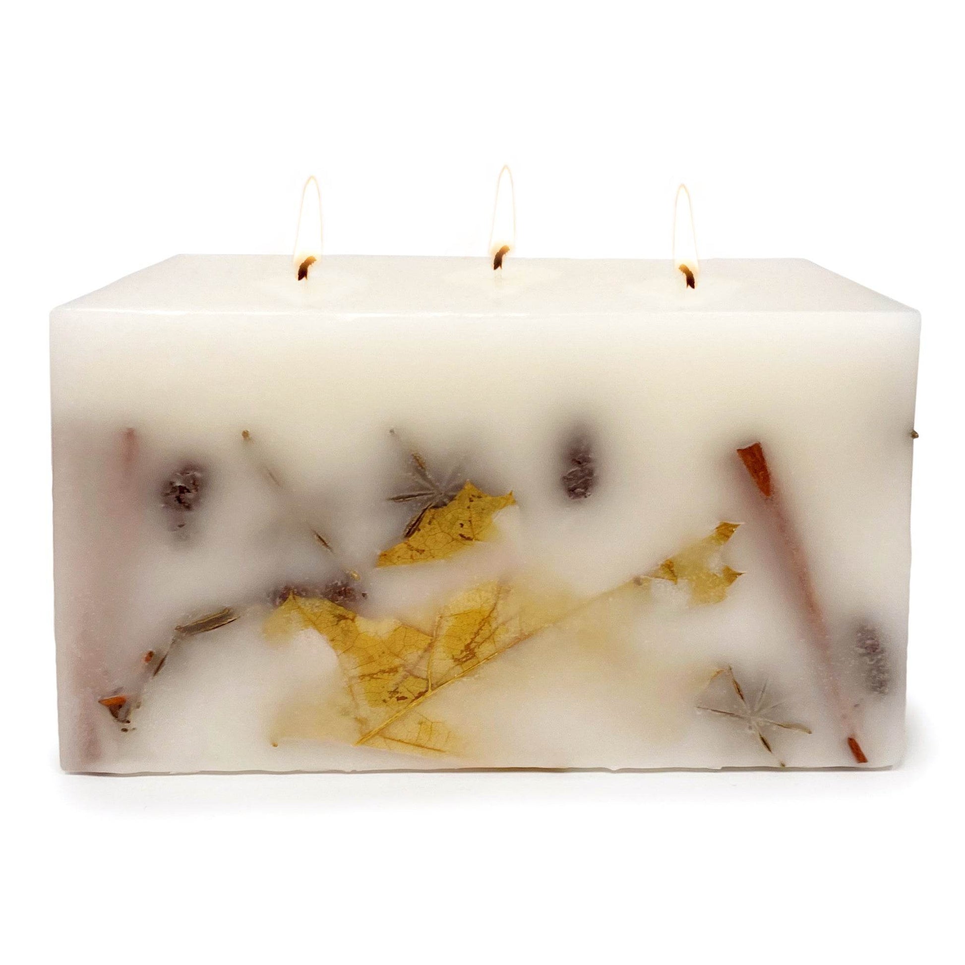 Harvest Oak 3 Wick Brick Botanical Candle - My American Goods