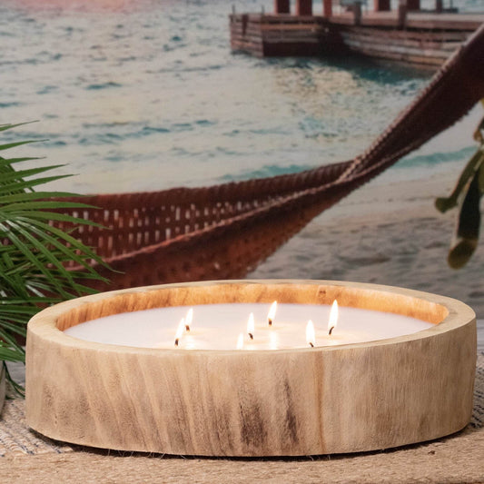 Paulownia Circular Wood Candle - My American Goods