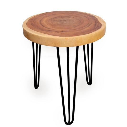 Rain Wood Round Accent Table - My American Goods