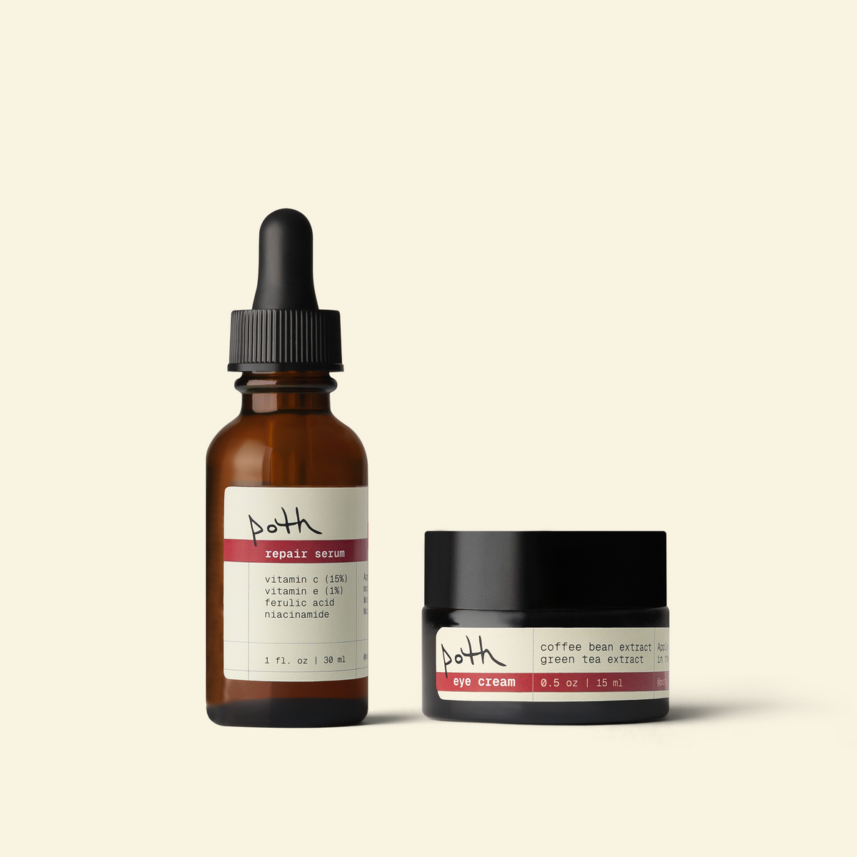The Antioxidant Set: repair serum + depuffing eye cream
