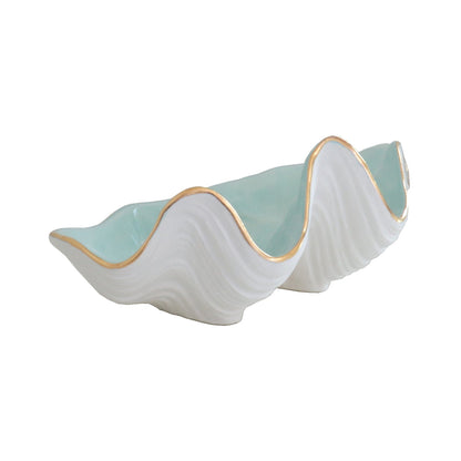 Ruby Clay Company Accessory Clam Shell Bowl with 22K Gold Accent