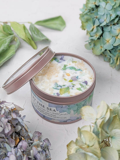 BY THE SEA Hydrangea Sea Salt Candle - My American Goods