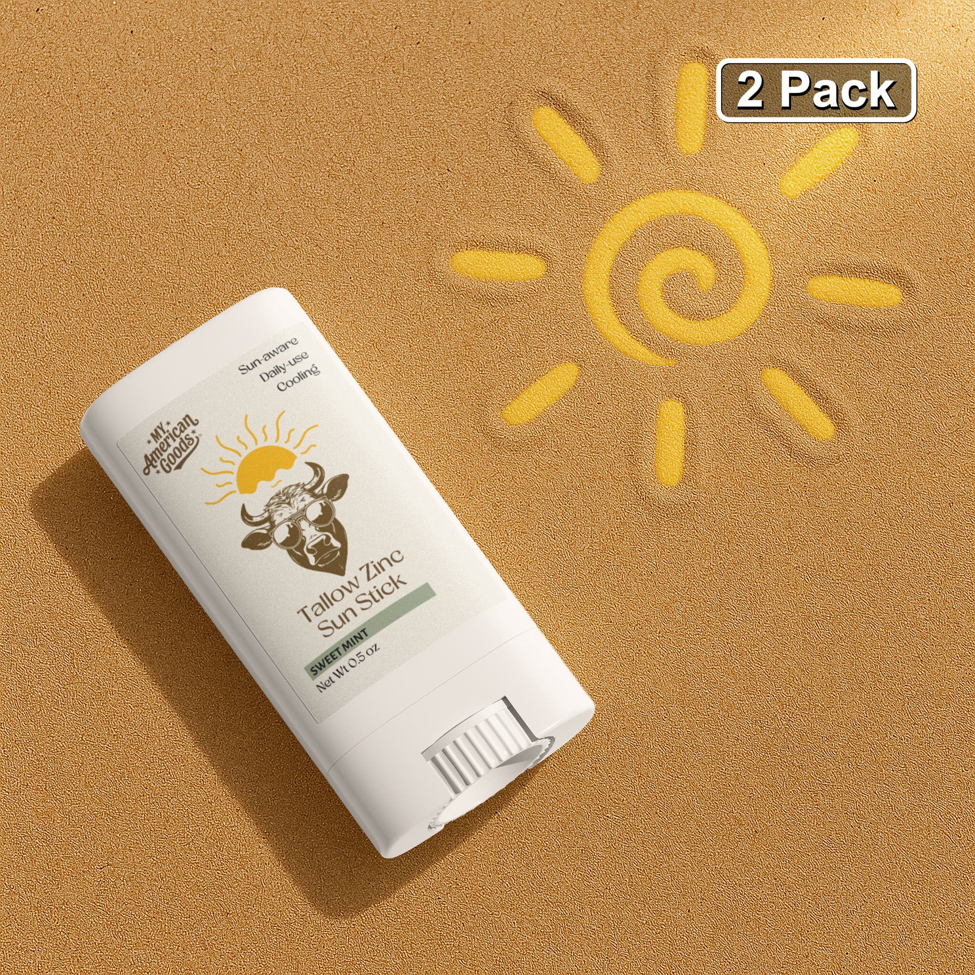 2 Pack Tallow Zinc Sun Stick