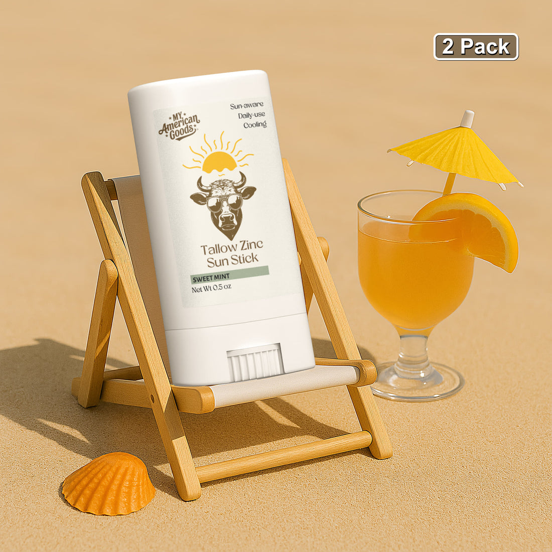 2 Pack Tallow Zinc Sun Stick