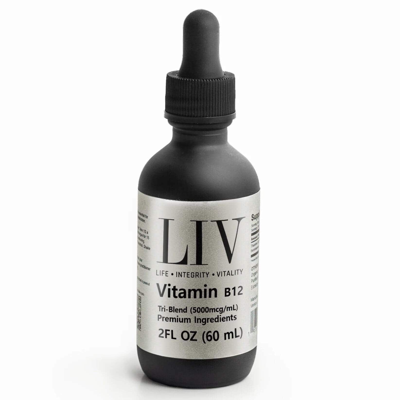 LIV Vitamin B12 Tri-Blend Liquid Energy Booster (5000mcg, 60 servings)