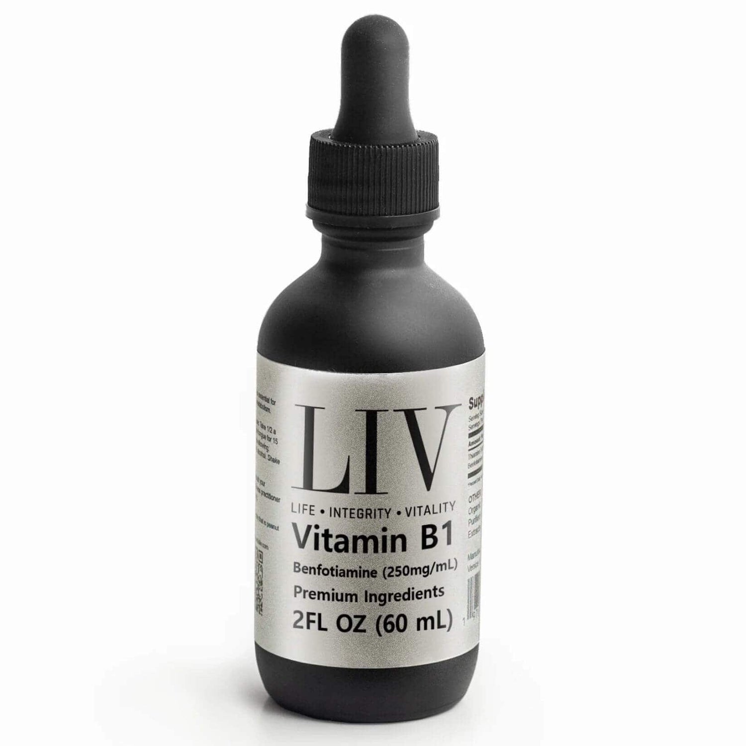 LIV Vitamin B1 Thiamine Liquid Metabolic Booster (Benfotiamine 250mg, 60 servings)