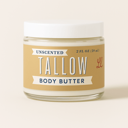 Lady May Tallow Body Cream/Lotion Unscented Tallow Body Butter | Natural Beef Tallow Body Butter