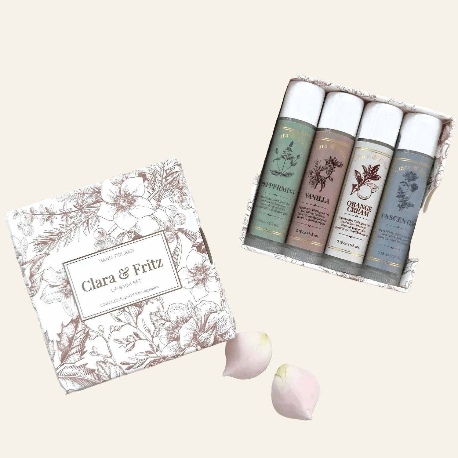 Clara &amp; Fritz Tallow Shop Lip Balm Lip Balm Boxed Set (4 Pack)