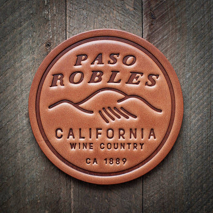 Paso Robles California Leather Coaster
