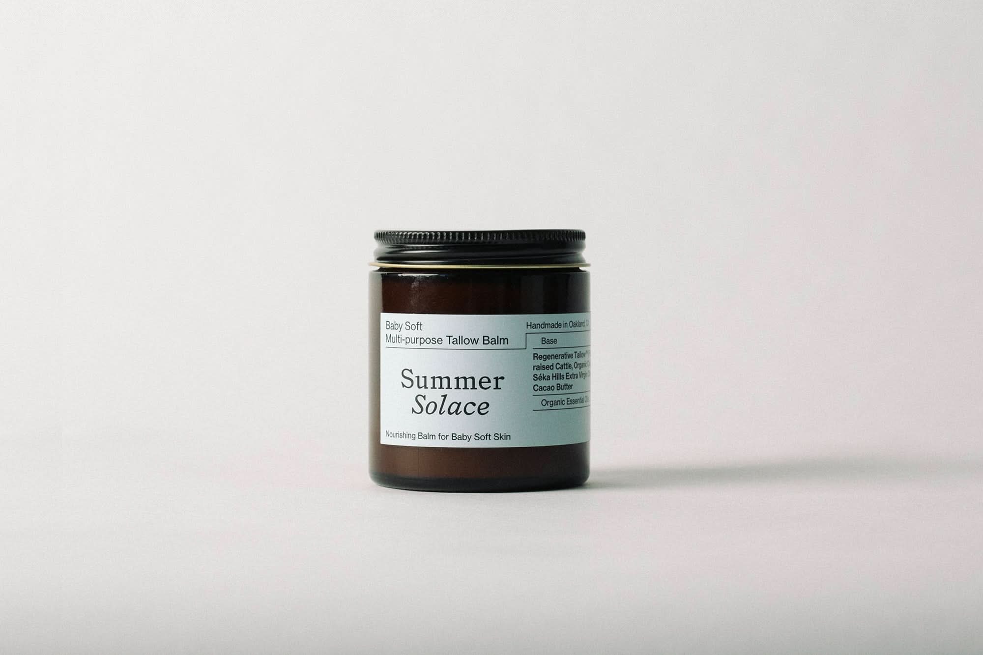 Summer Solace Tallow Tallow Balm Ultra-Nourishing Baby Balm – Unscented with a Touch of Cacao