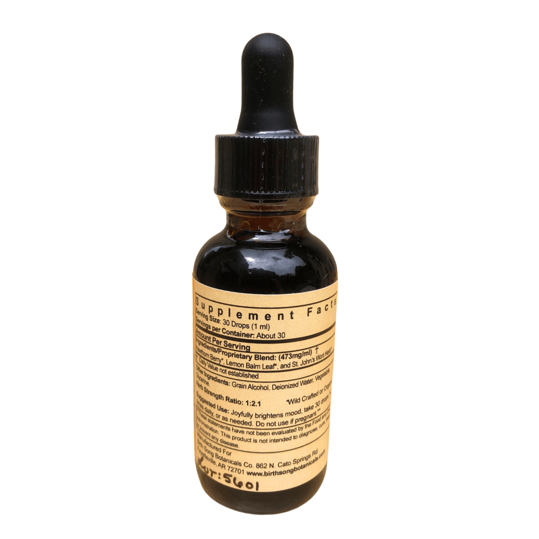 Birth Song Botanicals Co. Tinctures Joyful Journey Herbal Tincture – Botanical Blend with St. John’s Wort, Hawthorn &amp; Lemon Balm (1 oz)