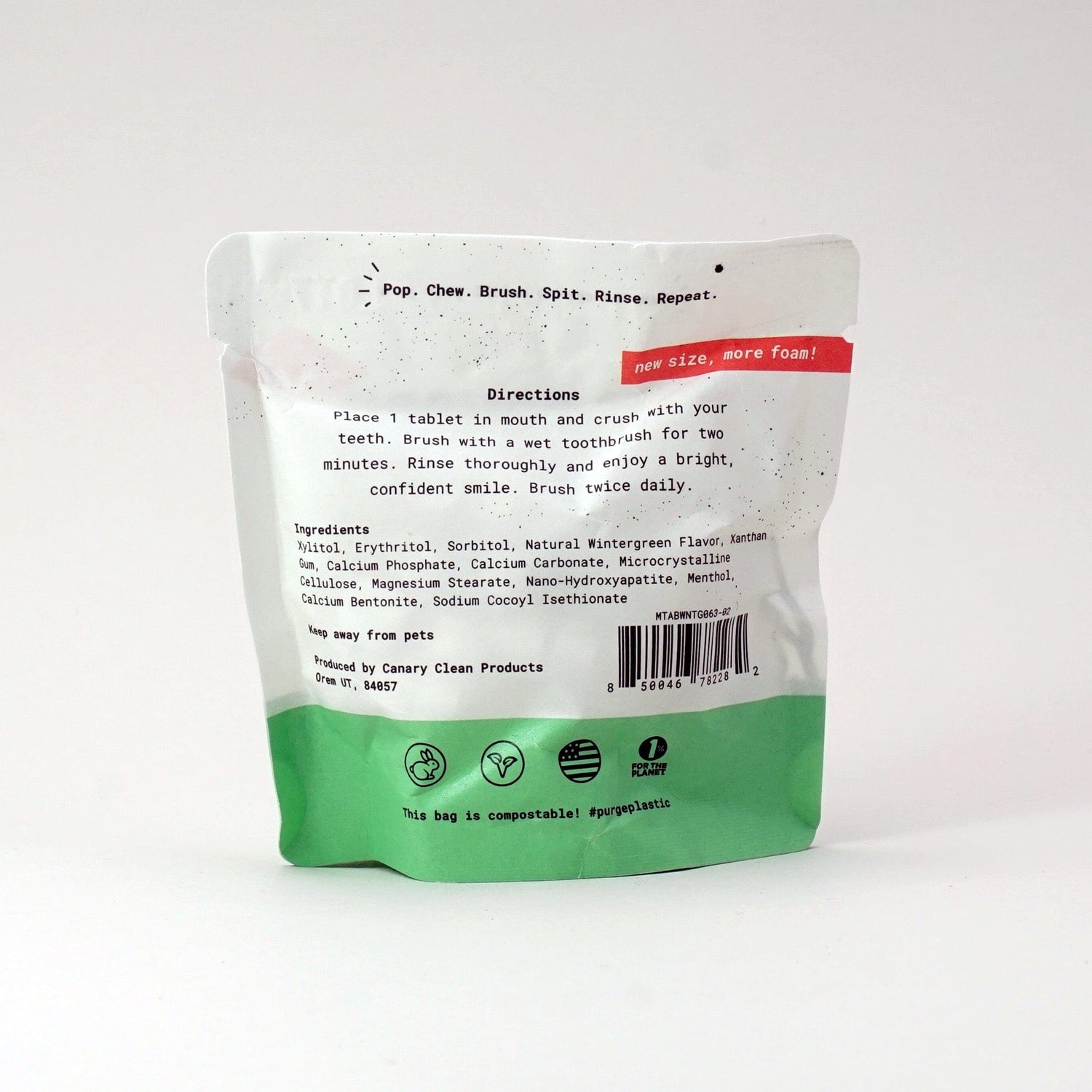 Canary Toothpaste Tablets Wintergreen Toothpaste Tablets