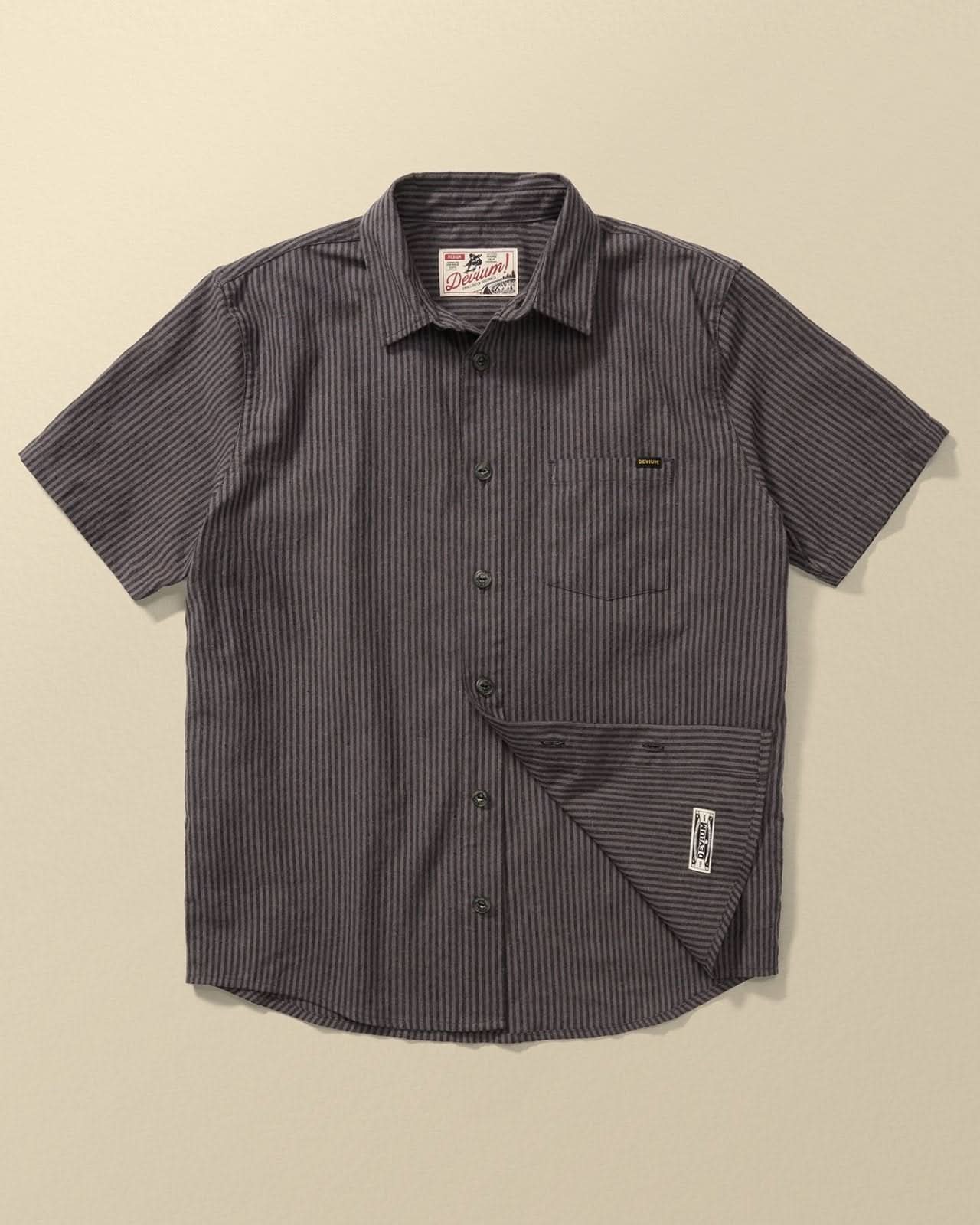 Devium Shirts Onyx / S Balboa Striped Short Sleeve Shirt