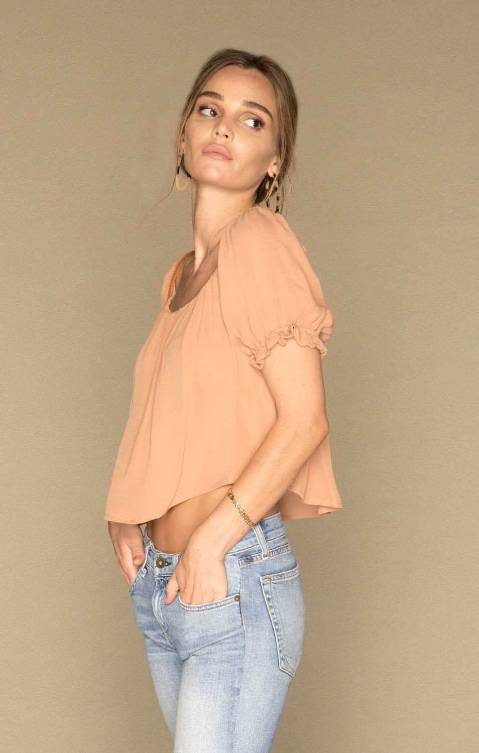 Bardot Blouse - Rose Clay