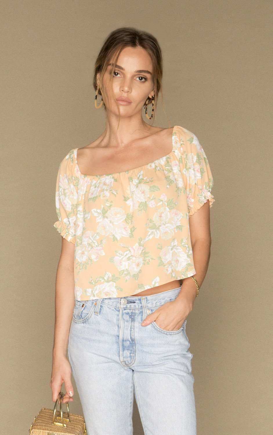 Bardot Blouse - Sherbert Floral