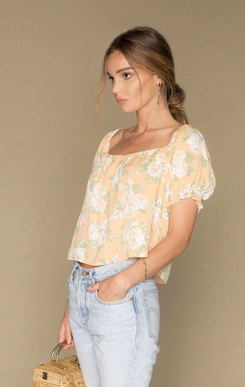 Bardot Blouse - Sherbert Floral