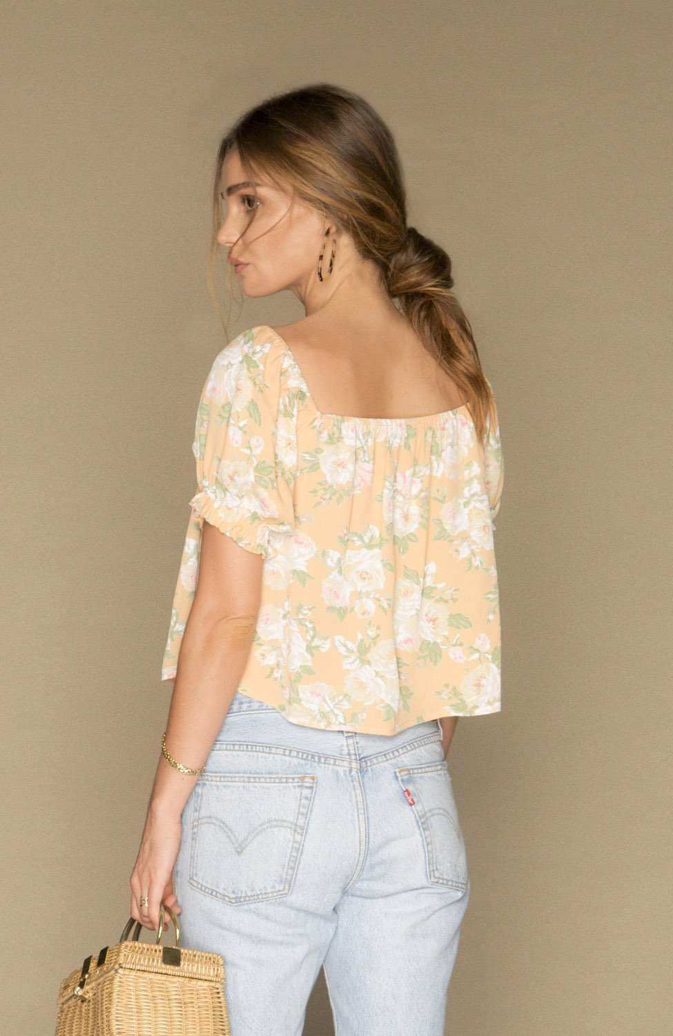 Bardot Blouse - Sherbert Floral