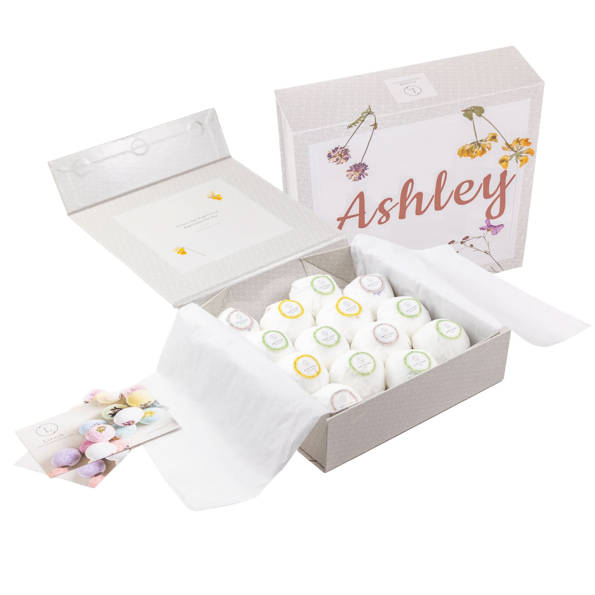Lizush FAVORS Bulk - 100 Natural Vegan Mix scents Bath Bombs - White