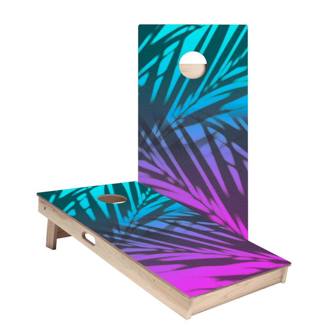 Beach Gradient Blue Star Cornhole Boards